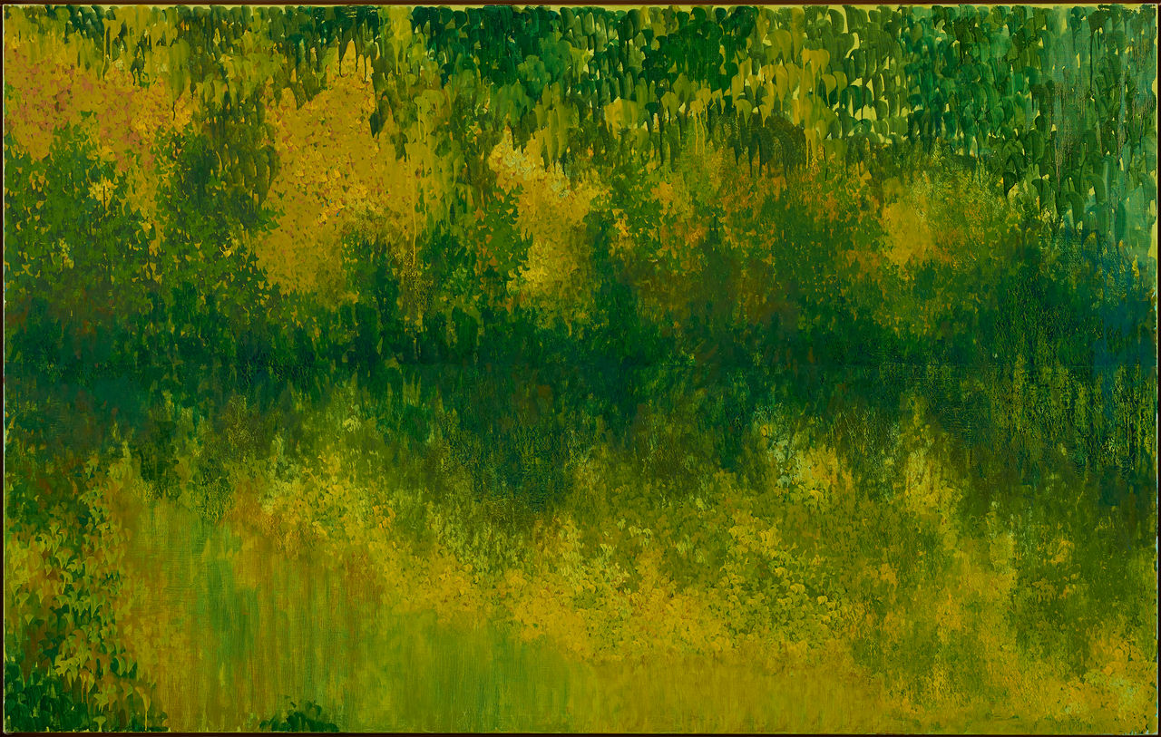 Medio Oriente painting by Soledad Sevilla, exhibited in the exhibition Masterpieces of the Banco Santander Collection.