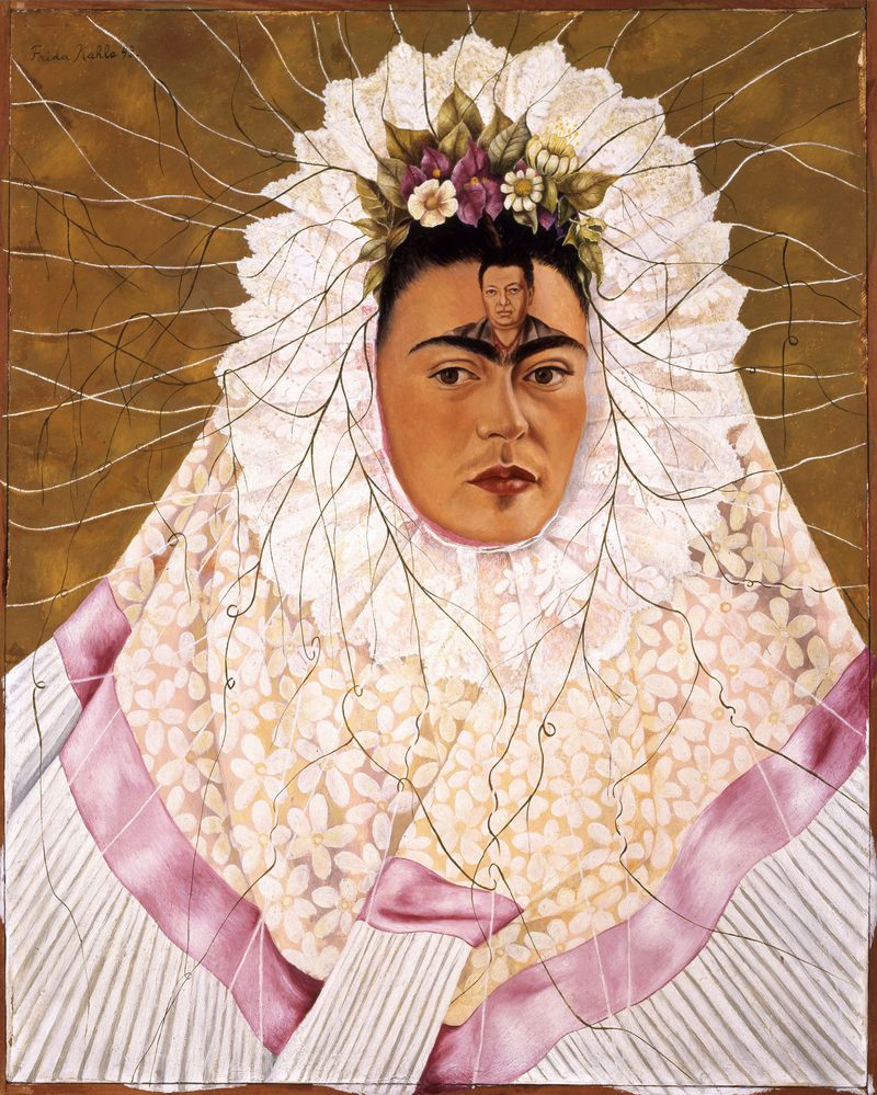 Pintura Diego en mi pensamiento de Frida Kahlo, exhibida en la Colección Gelman Santander de Faro Santander.