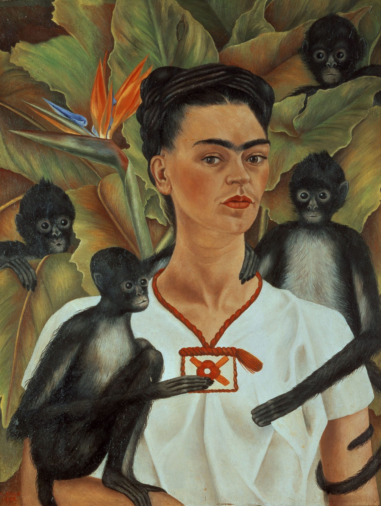 Pintura Autorretrato con monos de Frida Kahlo, obra destacada en la muestra México Moderno de Faro Santander.