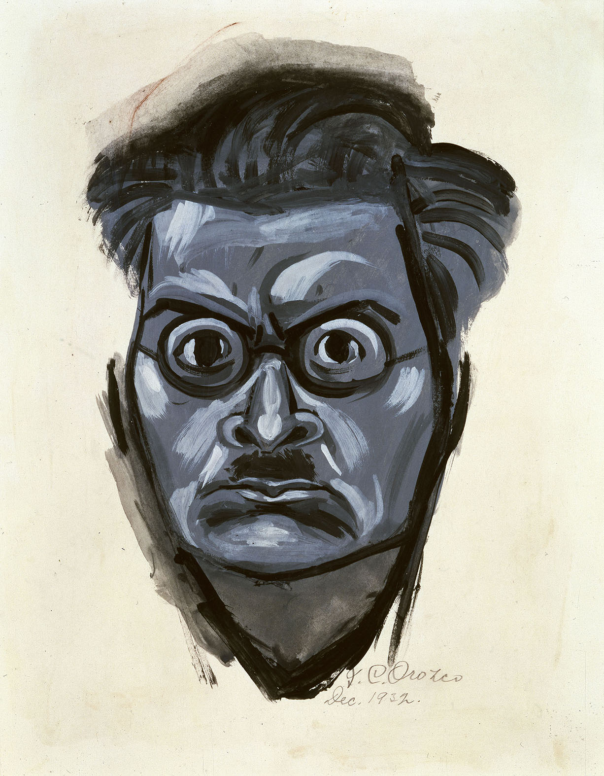 Pintura Autorretrato de José Clemente Orozco, perteneciente a la exposición México Moderno de la Colección Gelman Santander.